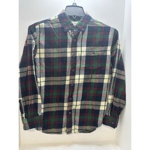 Weatherproof Men's Plaid Flannel Button-Up Shirt Red Green White S Long Sleeve